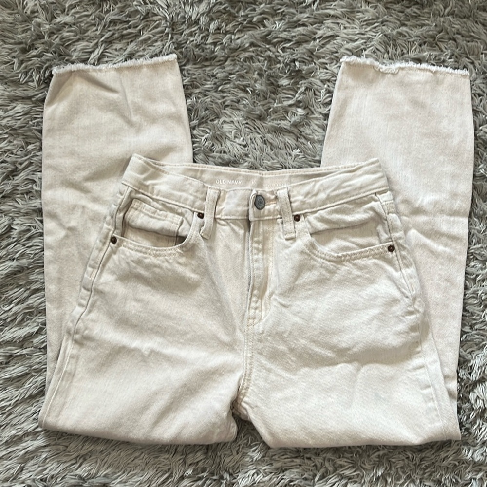 KIDS Old Navy Slouchy Straight High Rise Khaki